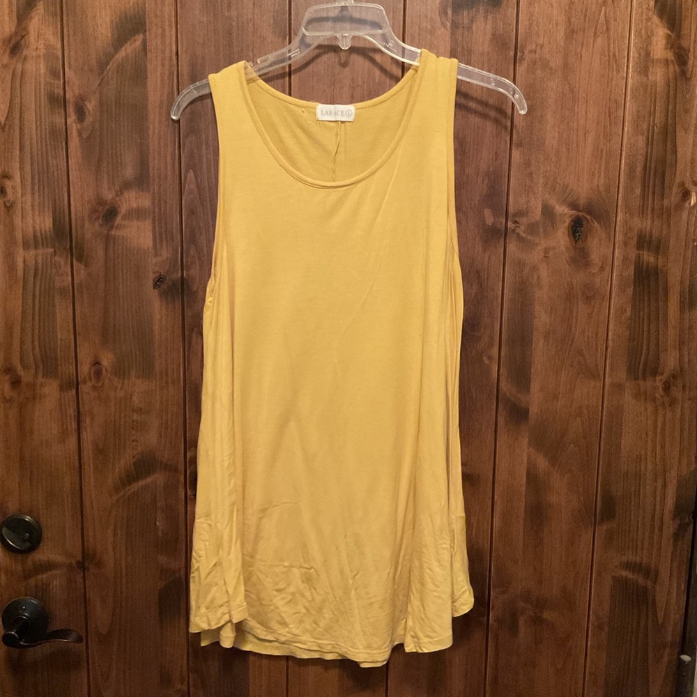 Larace Women's Mustard Yellow Scoop Neck Tank